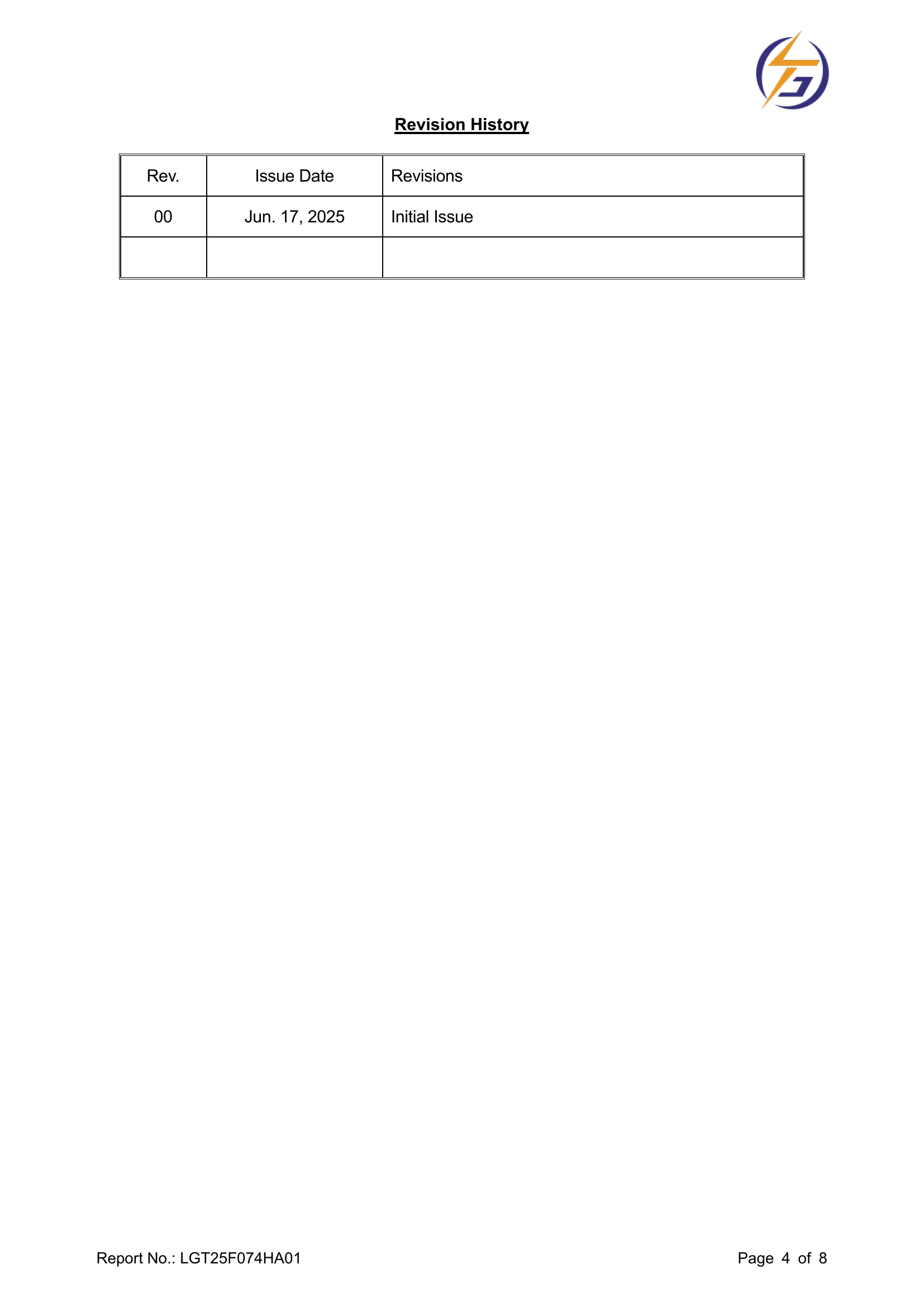 RF TEST REPORT LGT25F074HA01；报告影像4/8